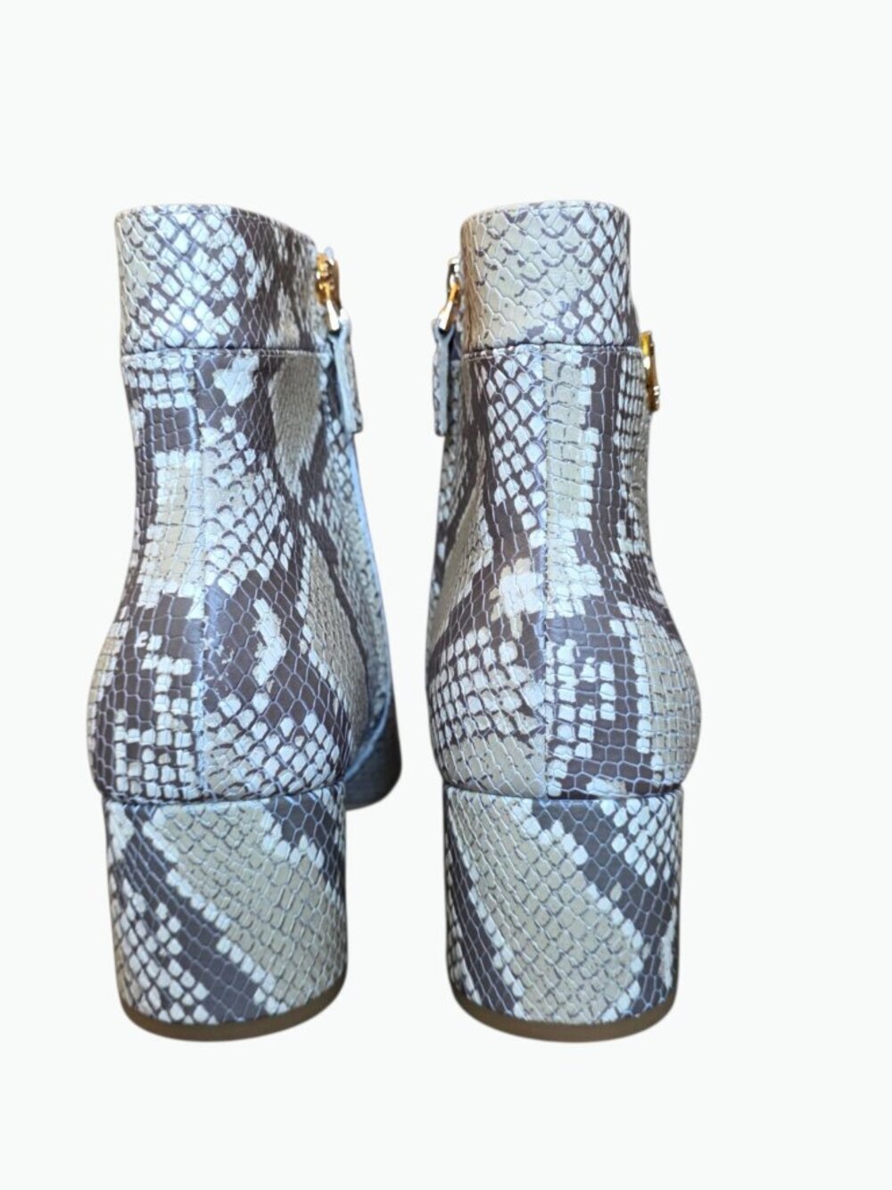 Ralph Lauren Wynne II Snake Print Leather Ankle Boots 10B Python Block Heel NIB - Picture 15 of 16